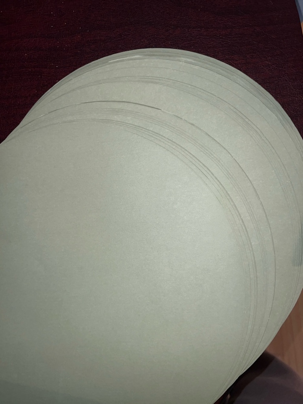 Sage Green Round Paper Placemats